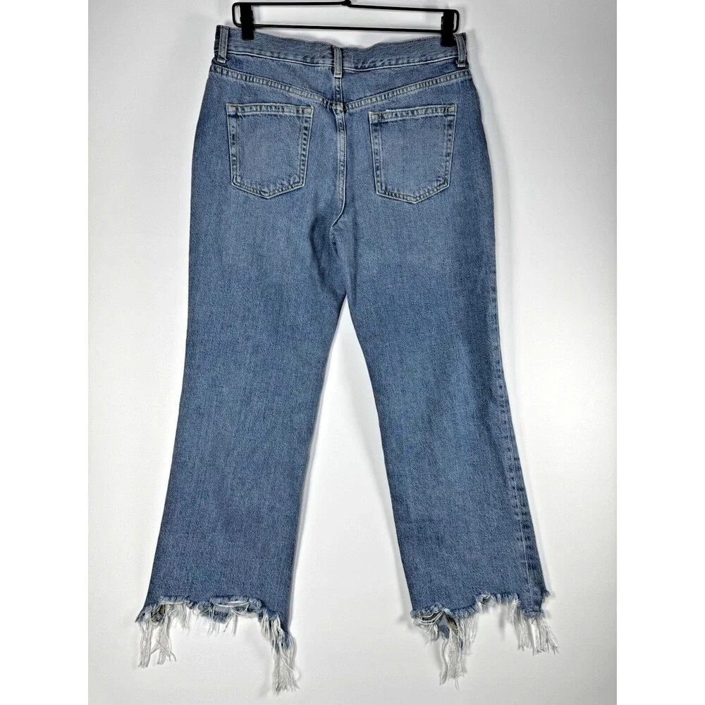 We The Free‎ by Free People Womens Jeans Size 29 Blue Distressed Ripped Raw Hem